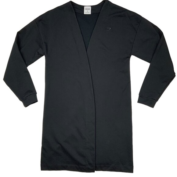 Gymshark x Whitney Simmons Oversized Robe XS Black Open Front Athleisure Lounge - Picture 12 of 12